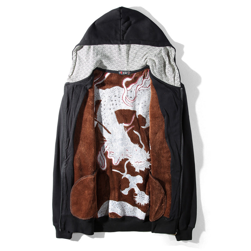 Red Embroidered Dragon Sweatshirt