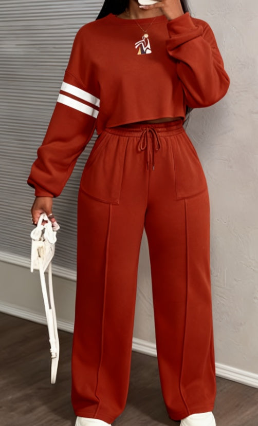 Solid Color Casual Suit Women's Loose Slim Fit Two-piece Set