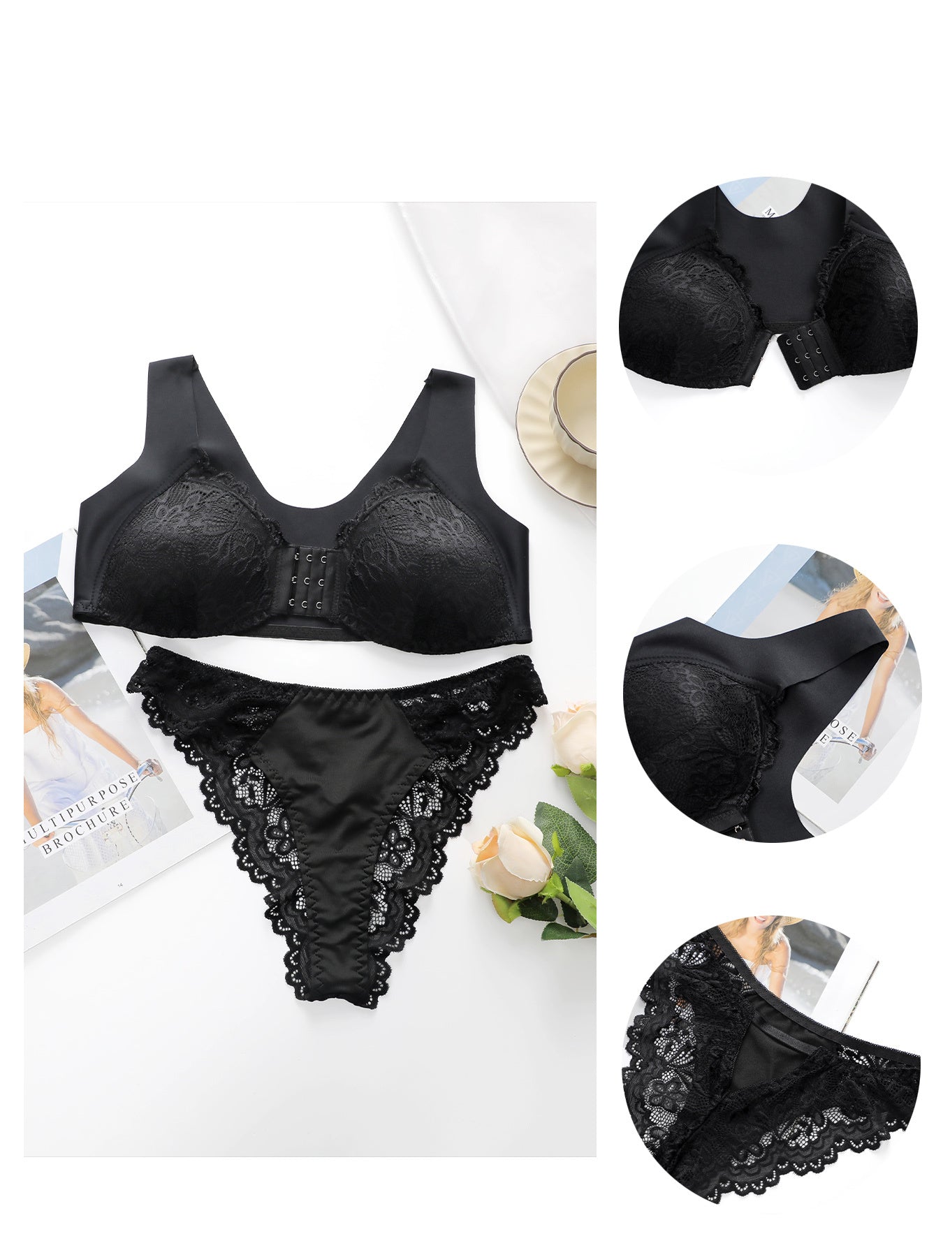 Women's Lingerie Set, Front Buckle, Comfortable Push-up Bra For Women