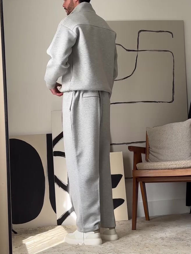 Men's Casual Zip-Up Jacket & Pants Set