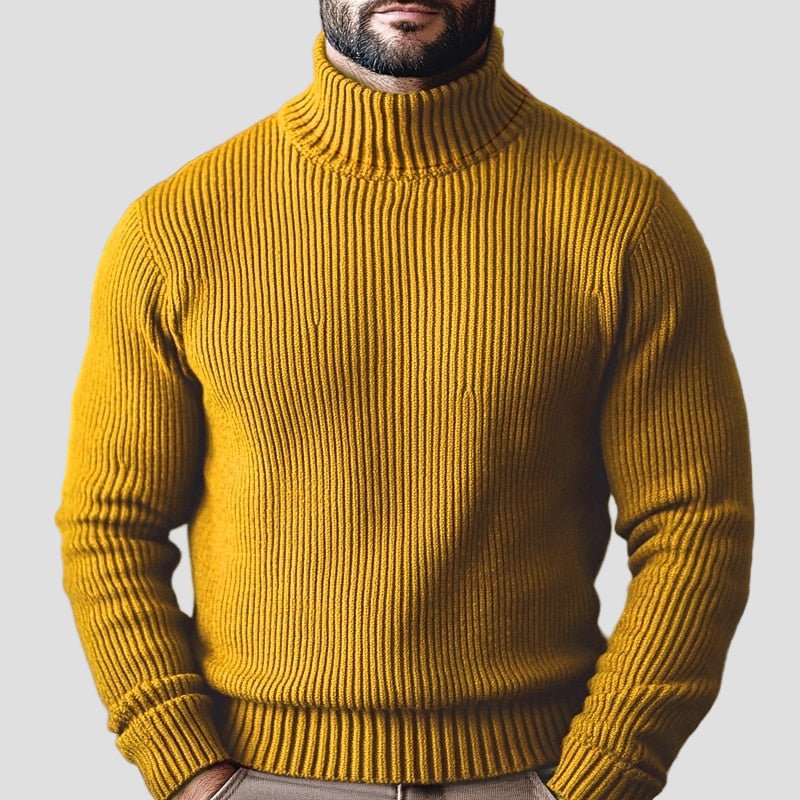 Knitted High-neck Long-sleeve Zip-up Sweater