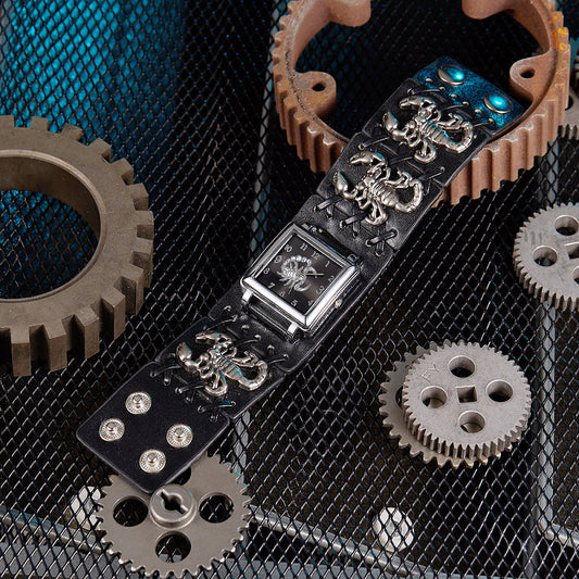 Factory Punk Scorpion Ghost Head Watch Bracelet Belt