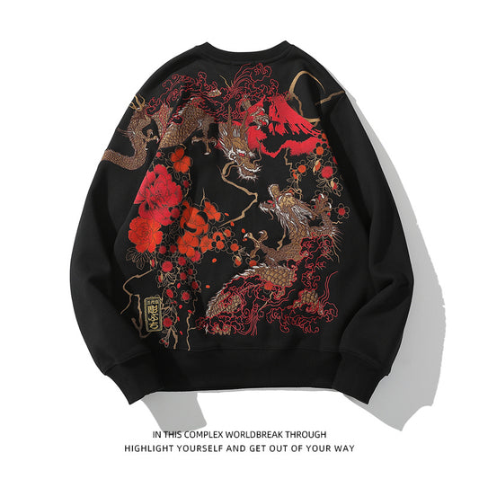 Embroidered Japanese Heavy Industry Embroidered Men's Hoodie
