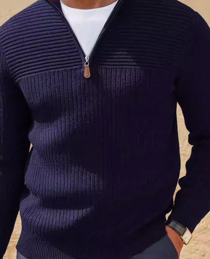 Men's Half-zip Stand-up Collar Sweater