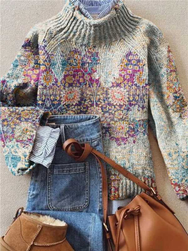 New Christmas Abstract Printing Casual Cloak Coat Cardigan