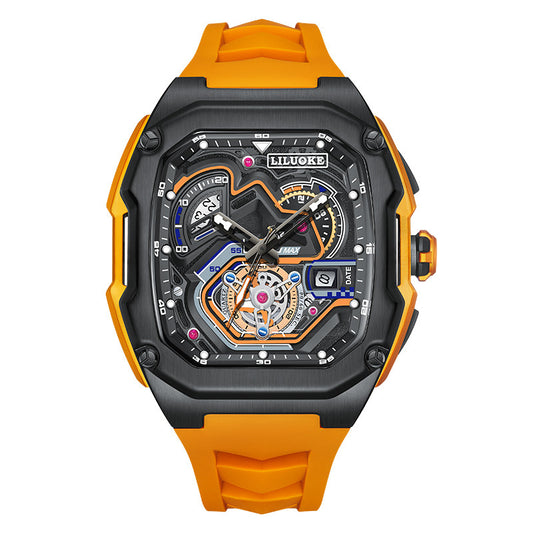 Three-Dimensional Hollow Waterproof Luminous Sports Multifunction Quartz Watch