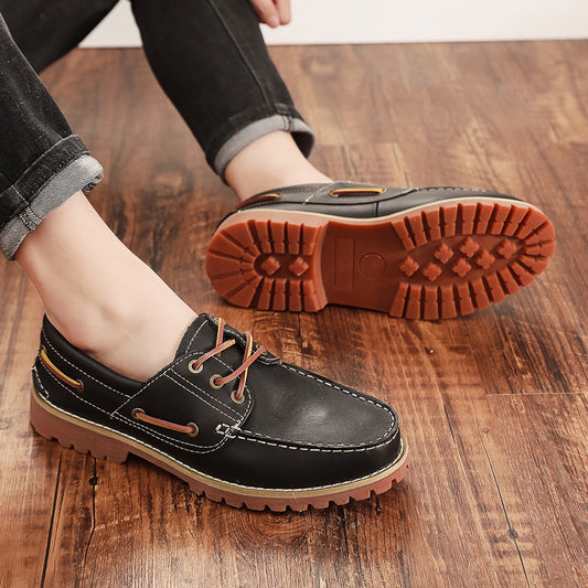 First Layer Cowhide Low Top Classic British Casual Pumps Men