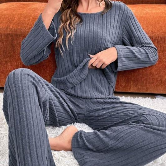 Round Neck Loose Trousers Suit Homewear