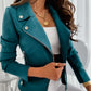 Zip-up Lapel Jacket With Pockets Ins Fashion Long Sleeve Short Tops Women's Clothing