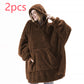 Hoodie Sweatshirt With Big Pocket Tops Sweater Comfortable Loose Double-Sided Fleece Thicker Wearable Blanket
