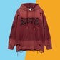 Water Washed Hole Hooded Sweater Affixed Cloth Hoodie
