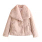 Winter Plush Coat Fashion Warm Thicken Fluffy Lapel Jacket Outwear Casual Long Sleeve Tops Womens Clothing