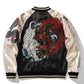 Men's Green Dragon Embroidered Baseball Jacket