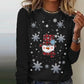 Snowman Printed Panel Loose Sweater