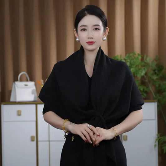 Wool Knitted Triangle Shawl Fashionable Warm Scarf