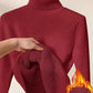 Fleece Turtle Neck Sweater Winter Warm Elegant Thick Knitted Pullover Tops Women's Clothing