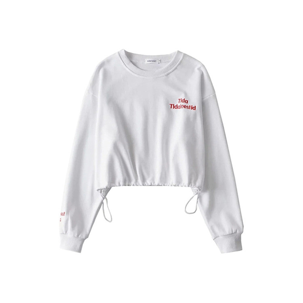 Casual Loose Letter Embroidered Long Sleeve Sweatshirt