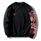 Embroidered Top Men's Casual Ethnic Style Pullover Round Neck Cotton Plus Velvet Sweatshirt