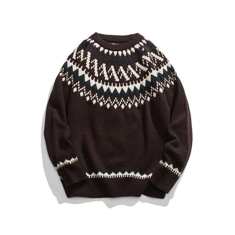 Autumn Winter Japanese Round Neck College Style Loose Sweater