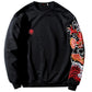 Embroidered Top Men's Casual Ethnic Style Pullover Round Neck Cotton Plus Velvet Sweatshirt