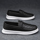 Fashion Retro Men's British Style Low-top Slip-on Small Leather Shoes