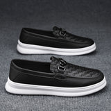 Fashion Retro Men's British Style Low-top Slip-on Small Leather Shoes