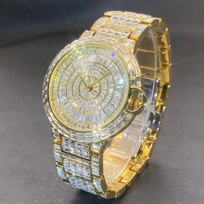 Fashion Full Square Diamond Hip Hop Full Diamond Men's Watch