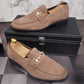 Men's Breathable Genuine Leather Slip-on Trendy Beanie Shoes Light Luxury Suede Leather Lazy Shoes