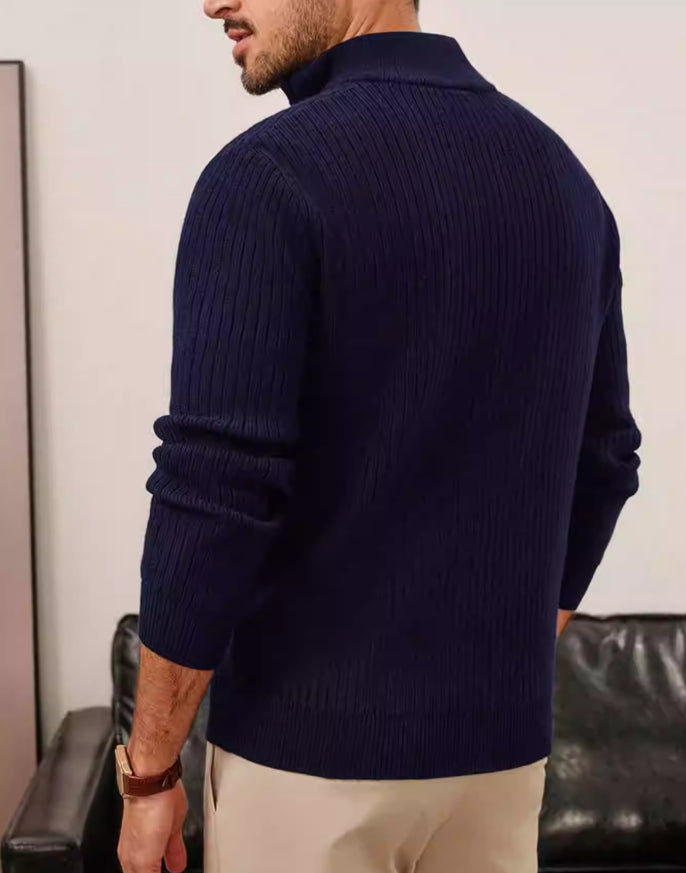 Men's Half-zip Stand-up Collar Sweater