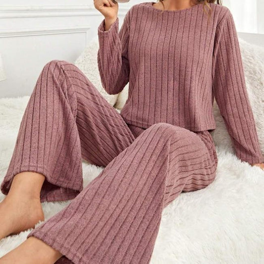 Round Neck Loose Trousers Suit Homewear