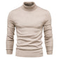 Winter Turtleneck Sweater Fashion Slim Fit Solid Color Pullover Knitted Top Men's Clothing