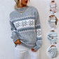 Winter Snowflake Sweater Fashion Half Turtleneck Pullover Knitted Tops Women's Christmas Clothing