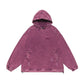 Punk Waste Soil Washed And Worn Worn Hooded Pullover Denim Hoodie