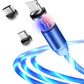 Compatible with Apple, Flowing Ligh Magnetic Streamer Data Line Cable for Iphone Android Typec