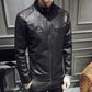Leather jacket men's leather zipper cardigan men's jacket