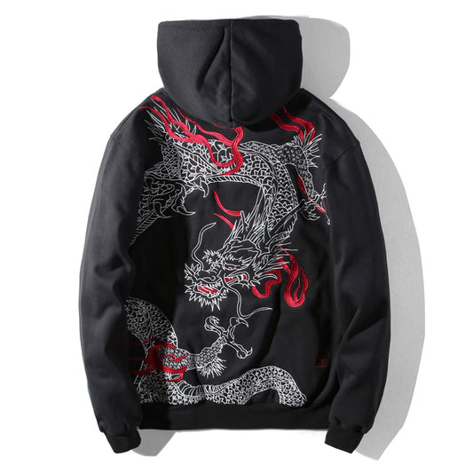 Red Embroidered Dragon Sweatshirt