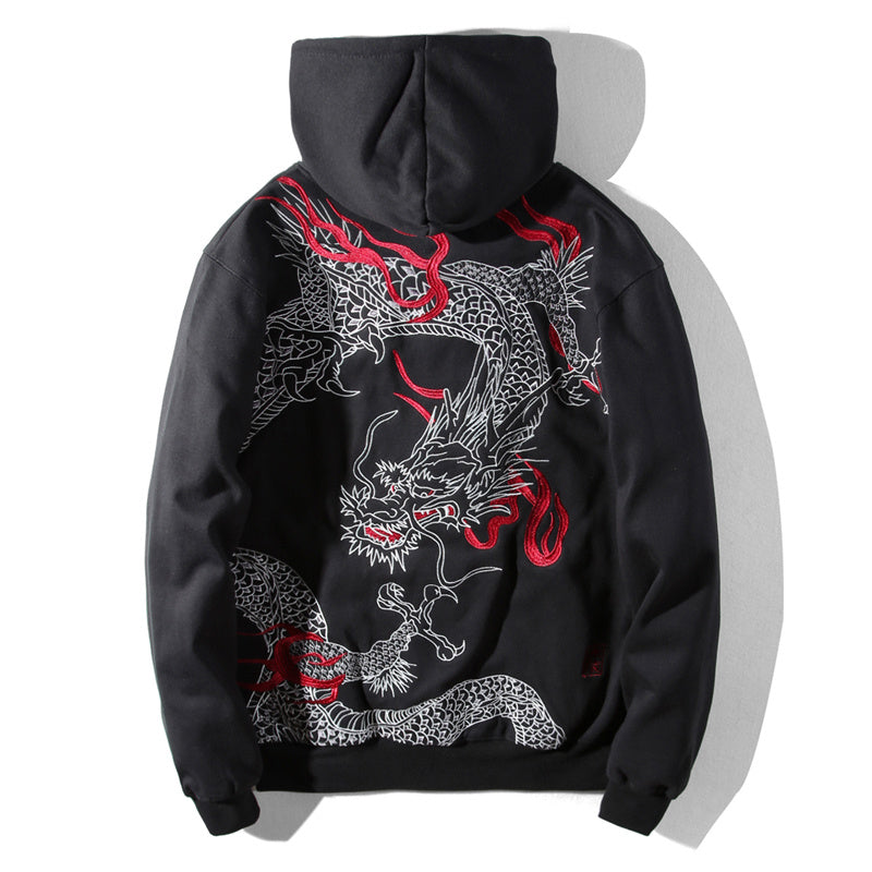 Red Embroidered Dragon Sweatshirt