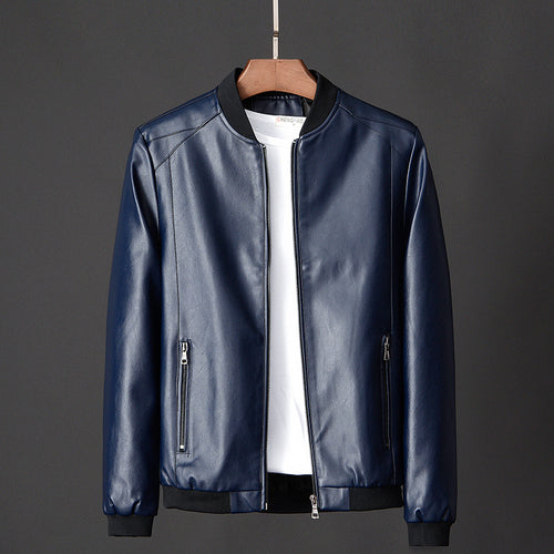 Leather jacket slim men's leather jacket