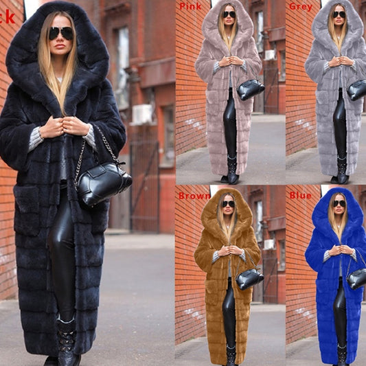 Fashionable Thickened Long Plush Women's Coat