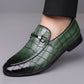 Men's Plaid Light Luxury Plus Size Rubber Sole Lightweight Leather Shoes