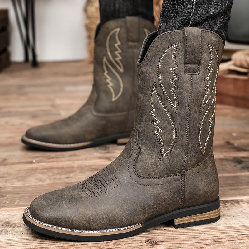Retro Autumn And Winter Western Cowboy Worker Boot