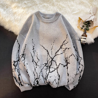 Round Neck Pullover Sweater Retro Couple Sweater