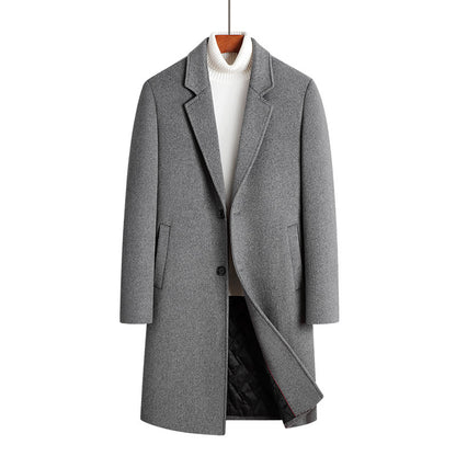 Men's Woolen Overcoat Mid-length Cotton-padded And Thickened
