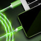 Compatible with Apple, Flowing Ligh Magnetic Streamer Data Line Cable for Iphone Android Typec