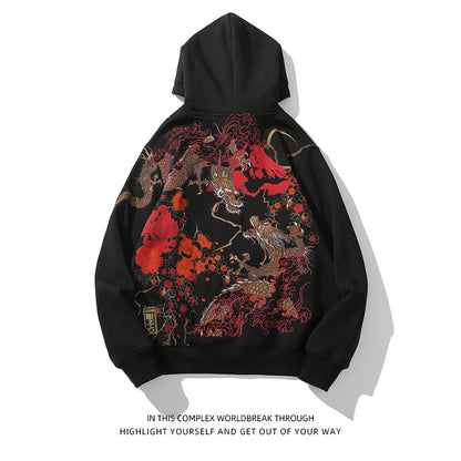 Embroidered Japanese Heavy Industry Embroidered Men's Hoodie