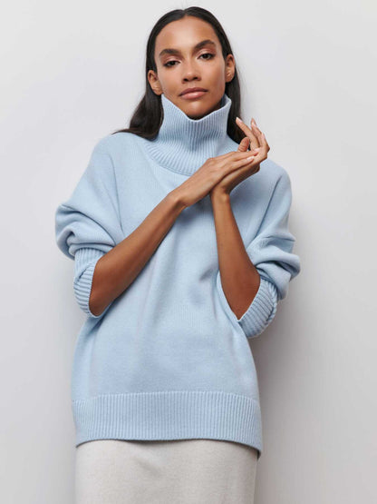 Winter Turtleneck Sweater Ins Solid Color Long Sleeve Pullover Top Women's Clothing