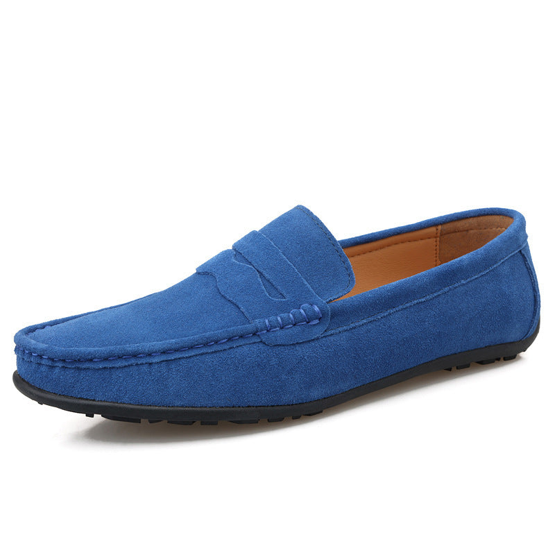 Men's Solid Color Suede Loafers Breathable Comfort Slip-on Flat Shoes