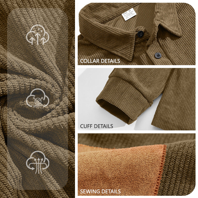 Men's Corduroy Loose Casual Long-sleeved Sweatshirt