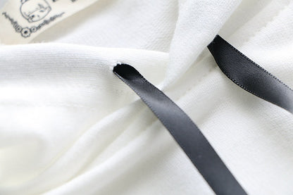 Loose Flared Sleeve Embroidered Hooded Sweatshirt