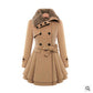 Women's Slim Mid-length Woolen Coat With Belt Thickened Double-breasted Padded Windbreaker Coat